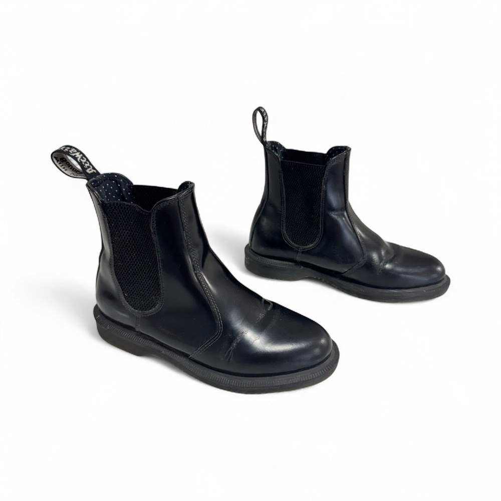 DR. MARTENS BLACK LEATHER CHELSEA BOOTS WOMENS 6 - Picture 10 of 11
